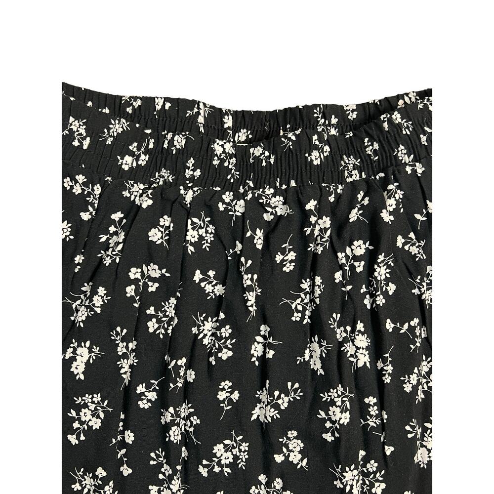 No Comment NWT Tiered Maxi Skirt Womens Large Black Floral Boho Skirt Cottage - Picture 5 of 7